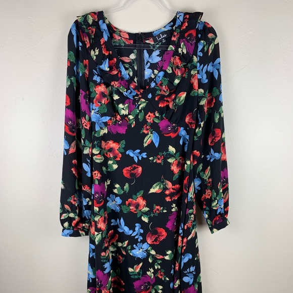 Lulus floral midi dress with ruffle detailing - Picture 4 of 4
